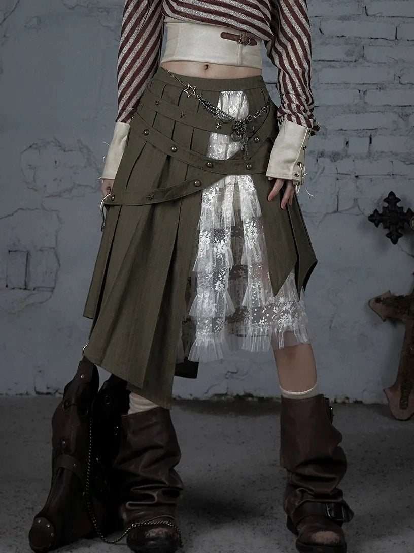 NO ROMANCE Soft Cotton Vintage Asymmetric Pleated High Waist Loose Fit Women Casual Dresses