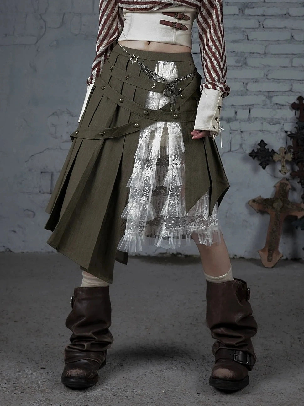 NO ROMANCE Soft Cotton Vintage Asymmetric Pleated High Waist Loose Fit Women Casual Dresses