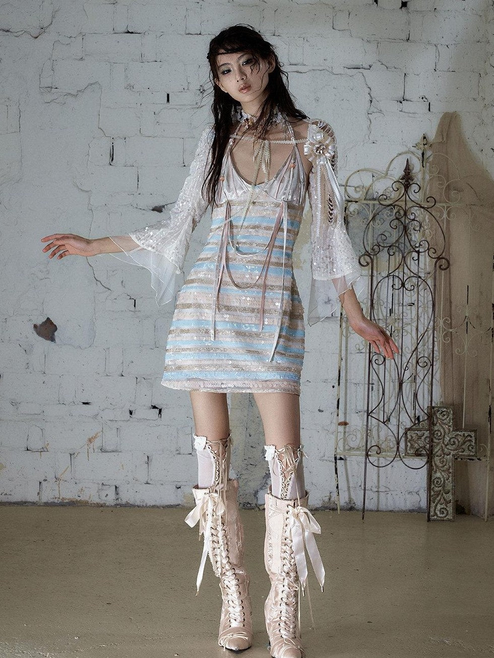 NO ROMANCE Vintage Baroque Embellished Sequin Women&