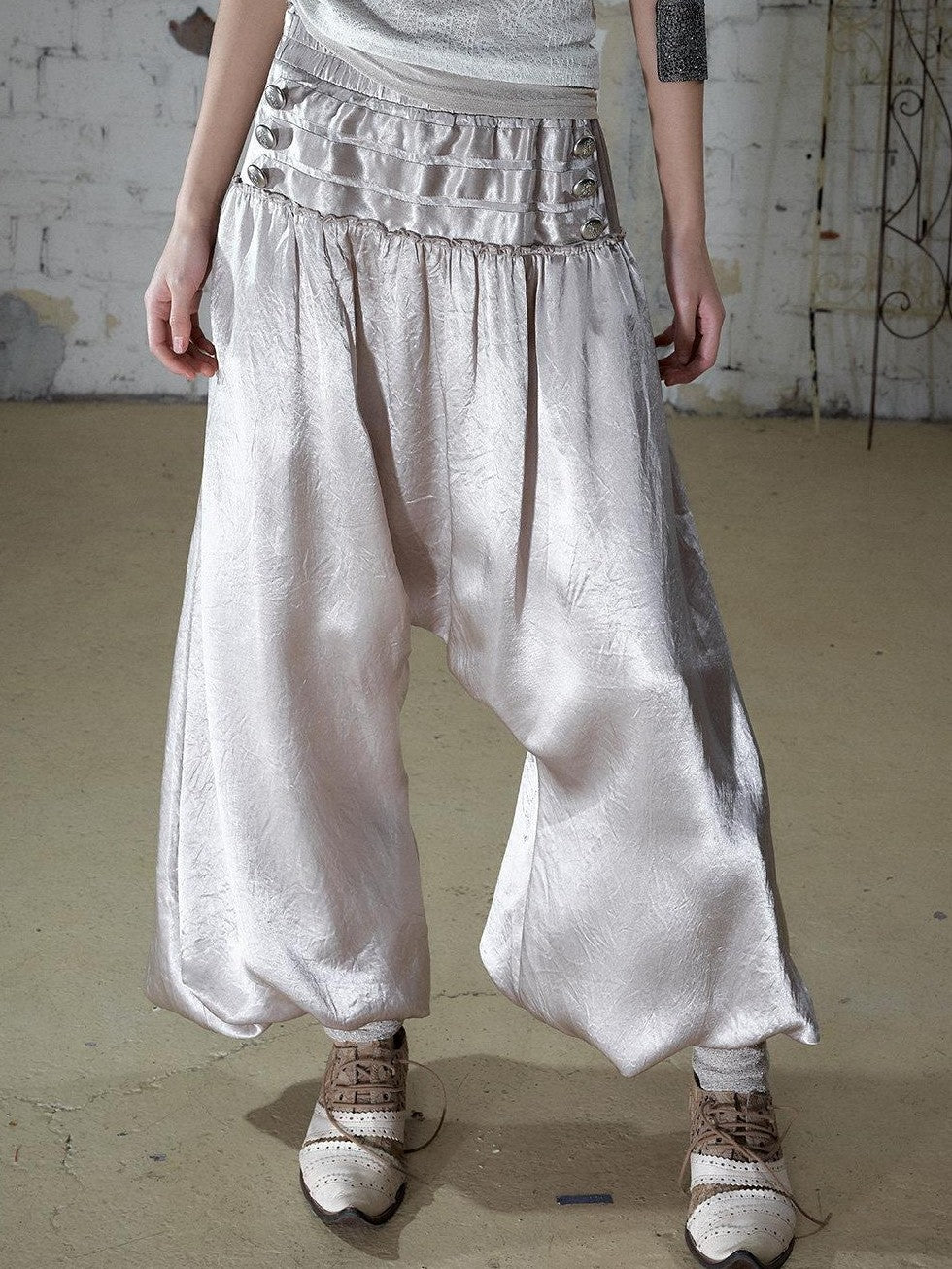NO ROMANCE Vintage Baroque Lace Lantern Wide Leg Women&