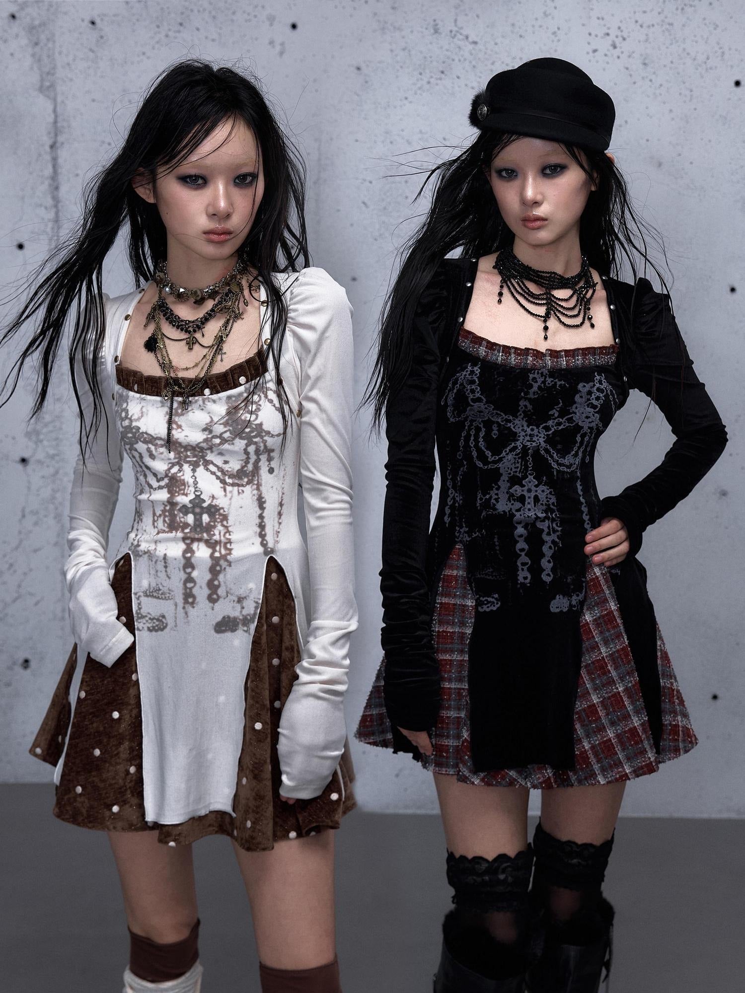 NO ROMANCE Vintage Puff Sleeve Square Neck Slim Fit A Line Women Citywalk Chic Mini Dresses