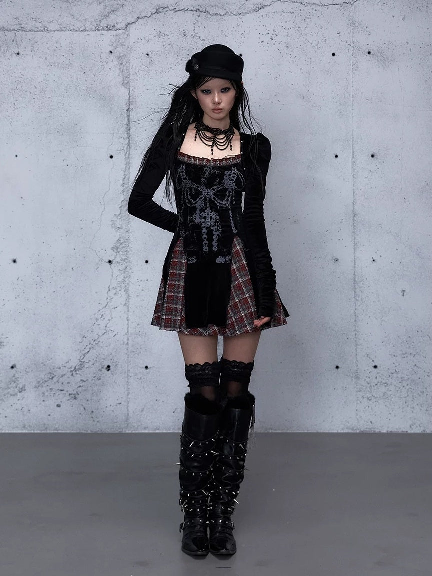 NO ROMANCE Vintage Puff Sleeve Square Neck Slim Fit A Line Women Citywalk Chic Mini Dresses