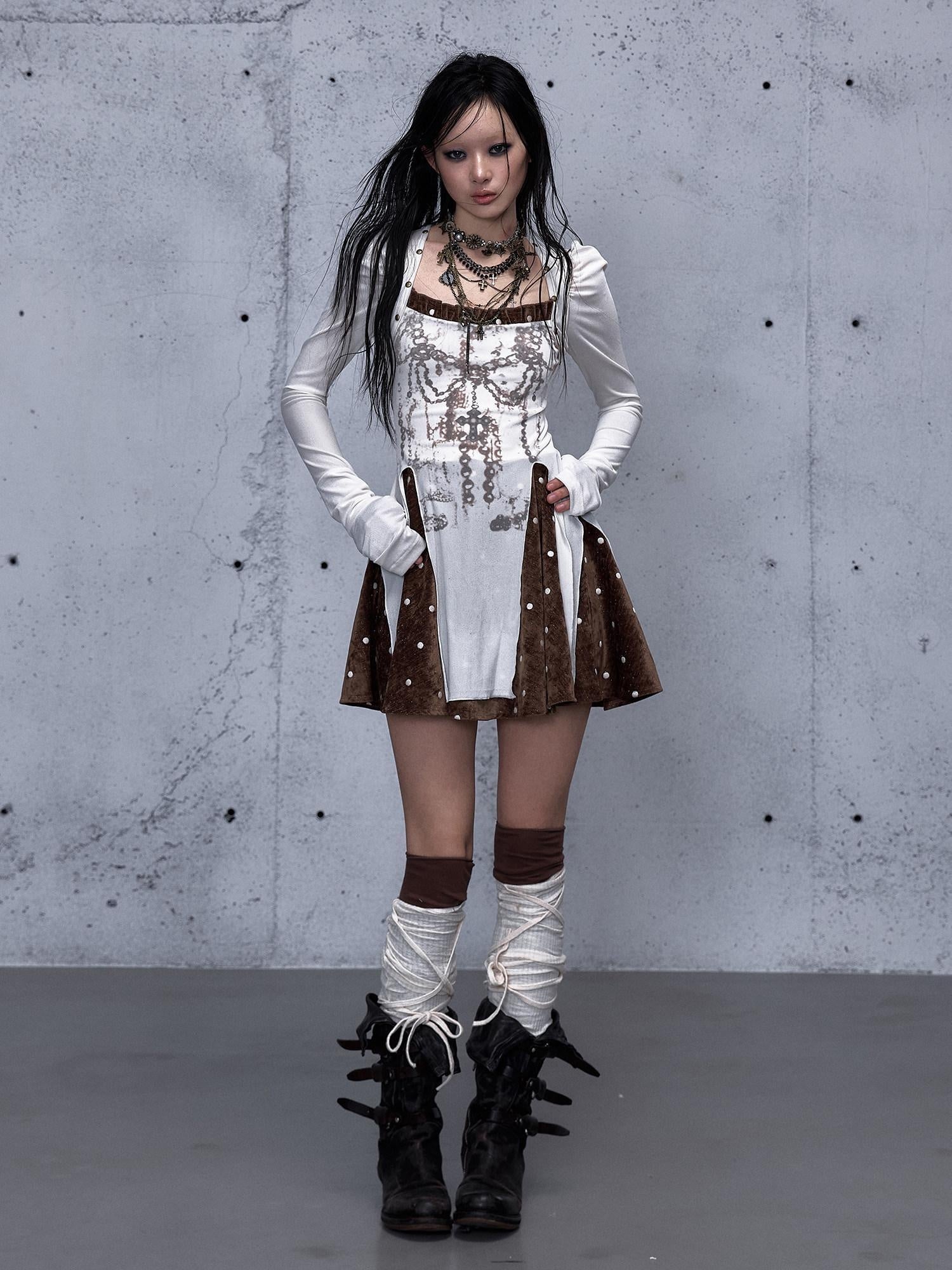 NO ROMANCE Vintage Puff Sleeve Square Neck Slim Fit A Line Women Citywalk Chic Mini Dresses