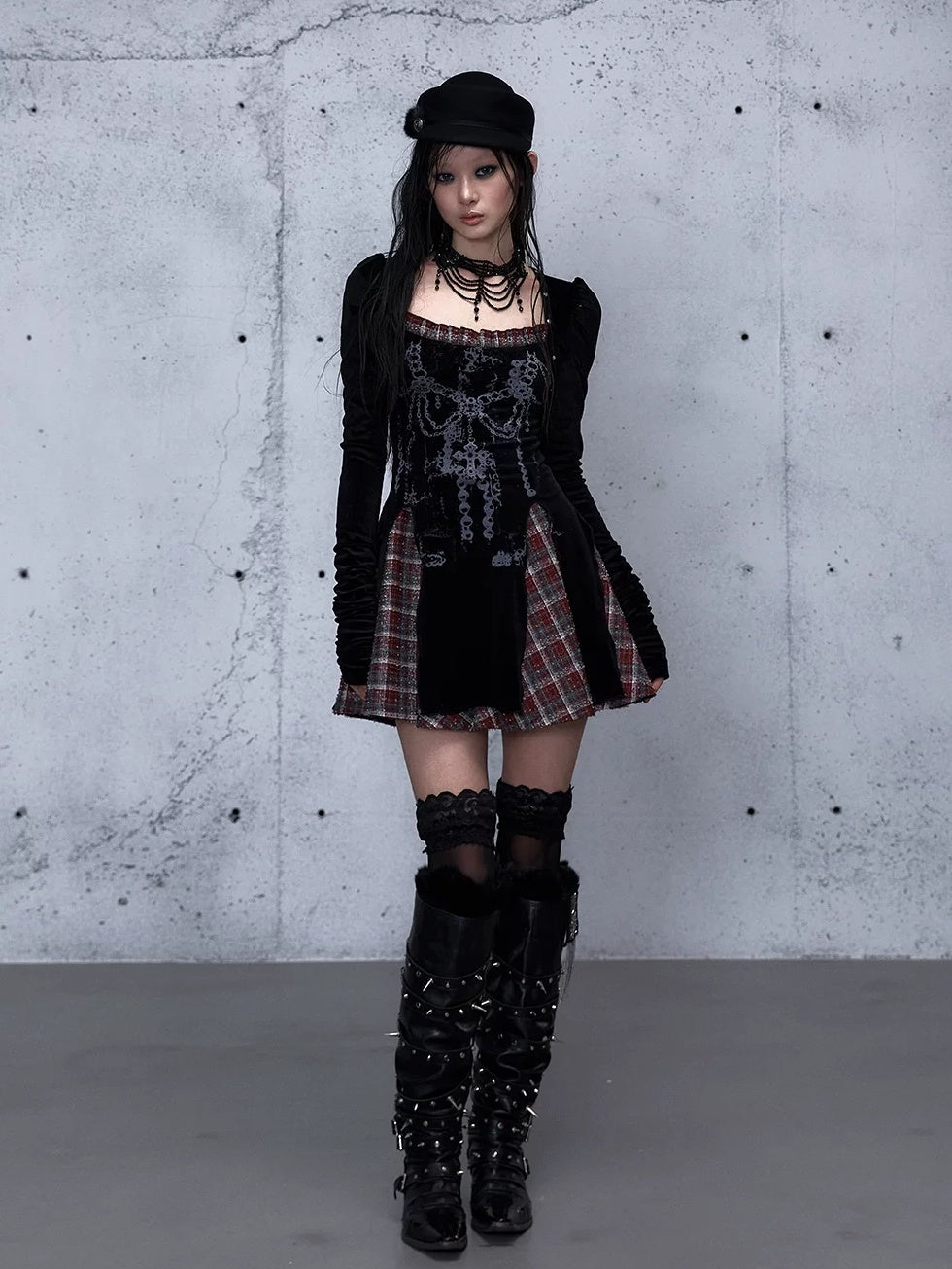 NO ROMANCE Vintage Puff Sleeve Square Neck Slim Fit A Line Women Citywalk Chic Mini Dresses