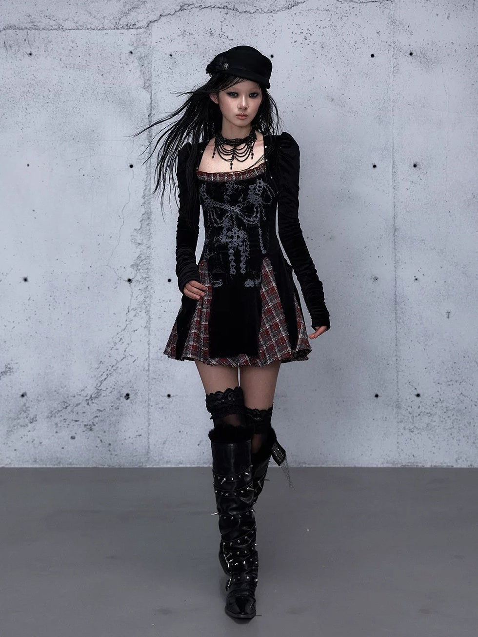 NO ROMANCE Vintage Puff Sleeve Square Neck Slim Fit A Line Women Citywalk Chic Mini Dresses