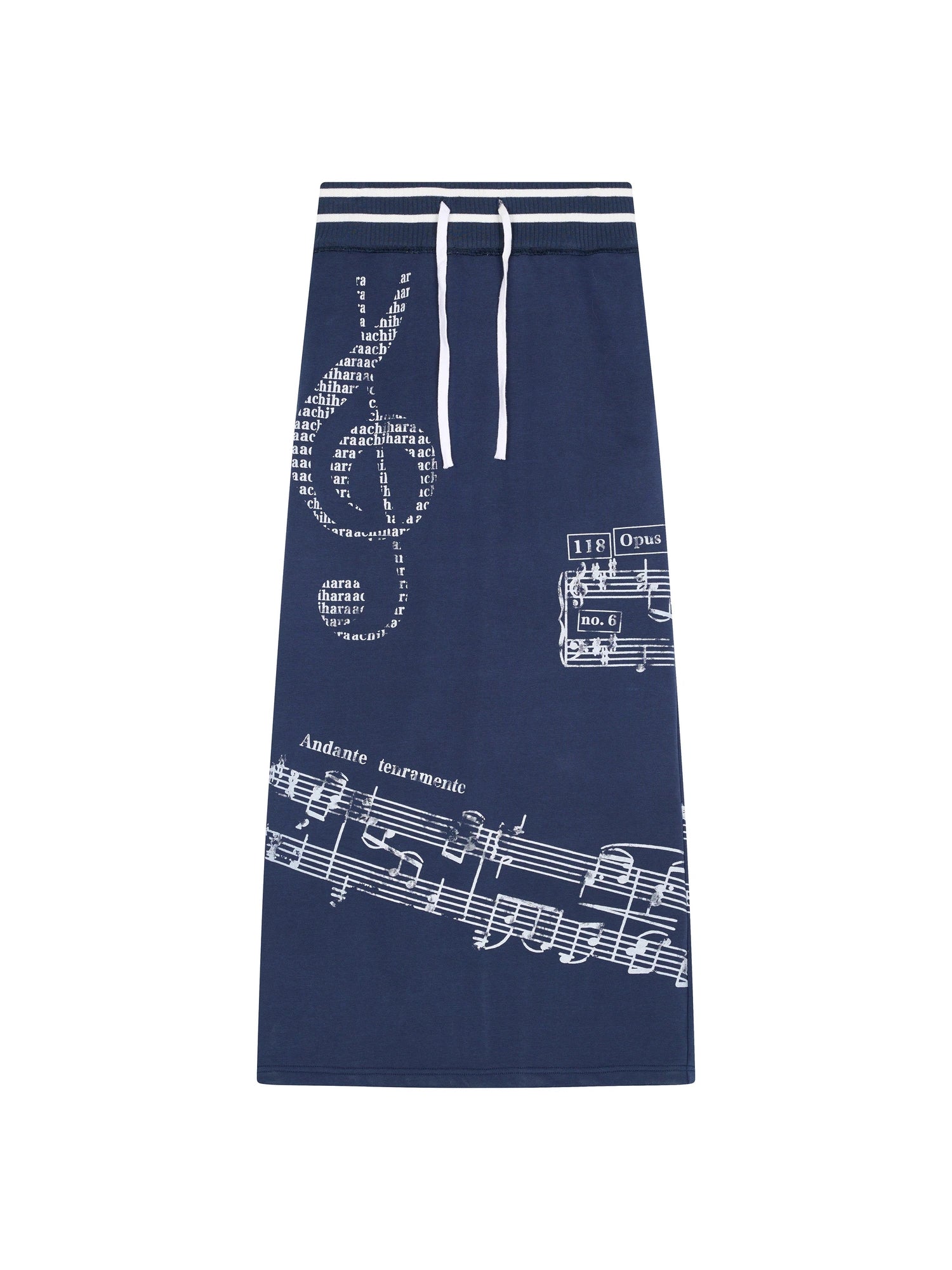 Emotional A-Line Skirt With Musical Print