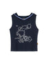Tropical Fish Rhinestone Sleeveless Crop Top