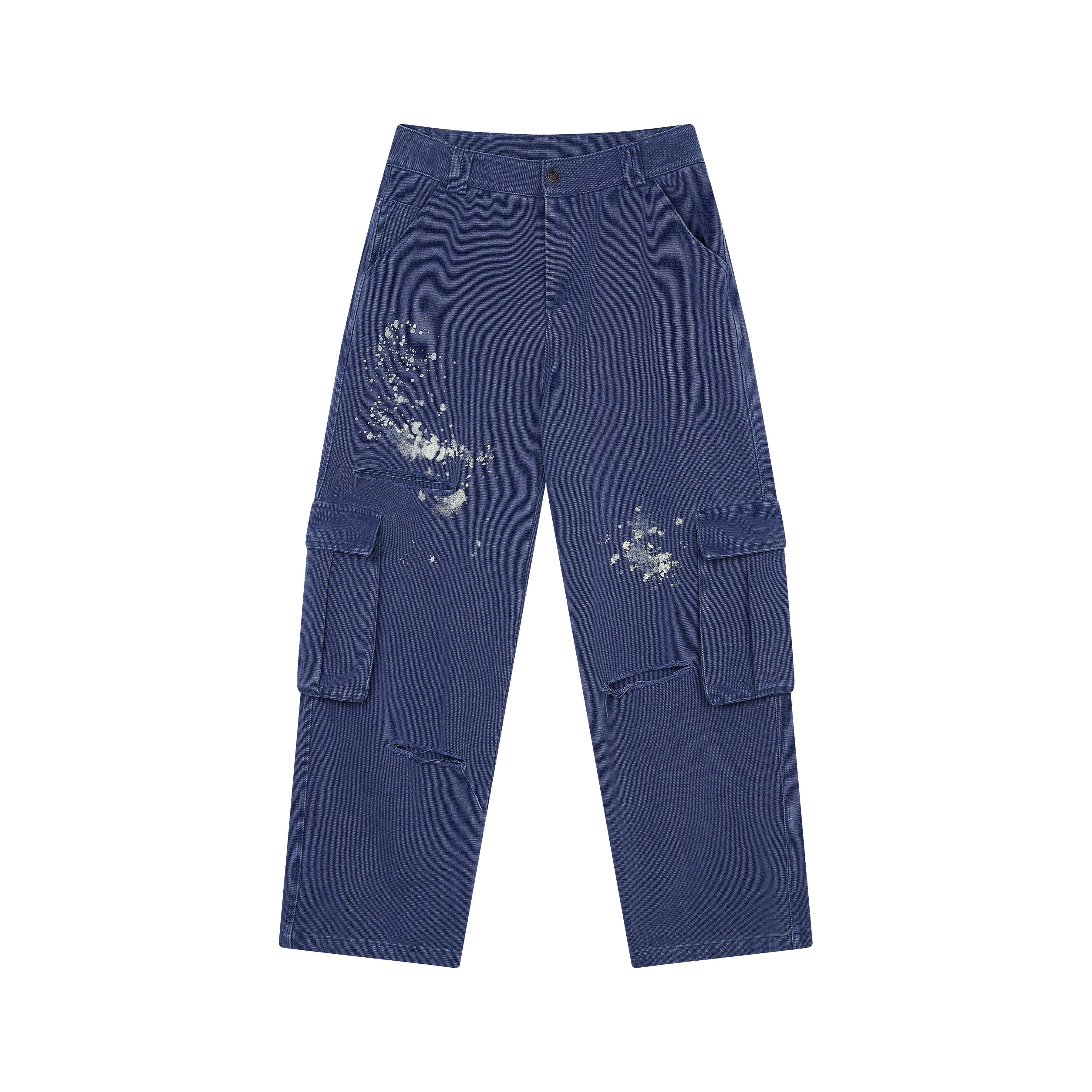 Achihara Faded Ink Canvas Cargo Pants