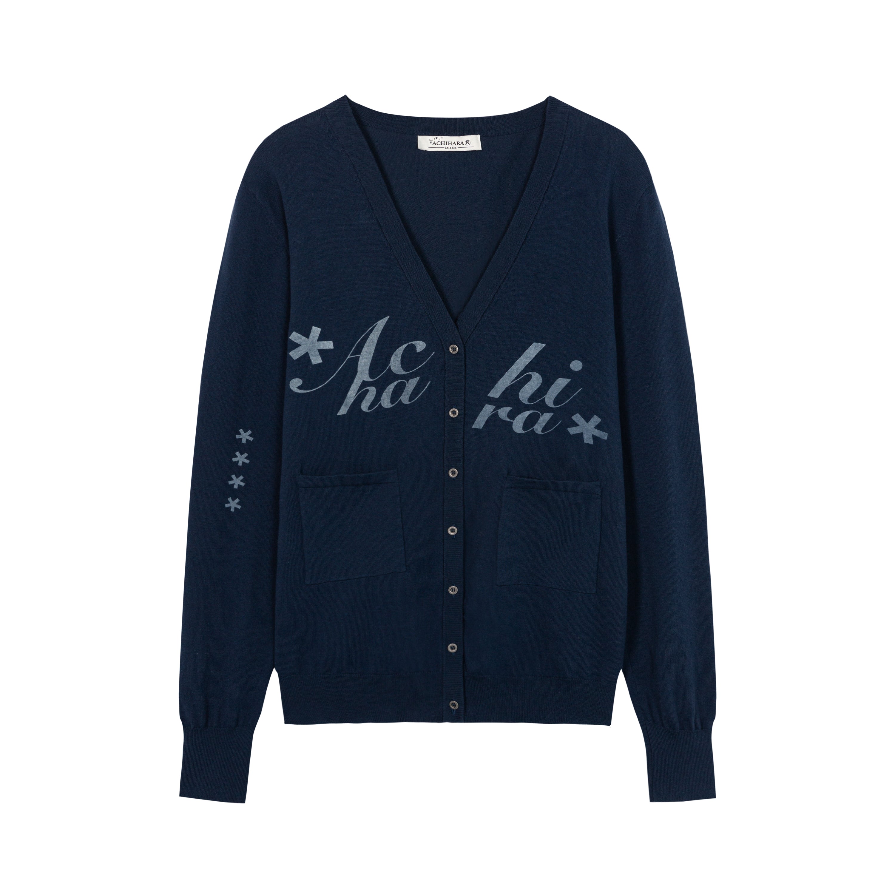 Update Achihara Achihara 2025 Knit Cardigan With Print V-Neck T-Shirt Long-Sleeve