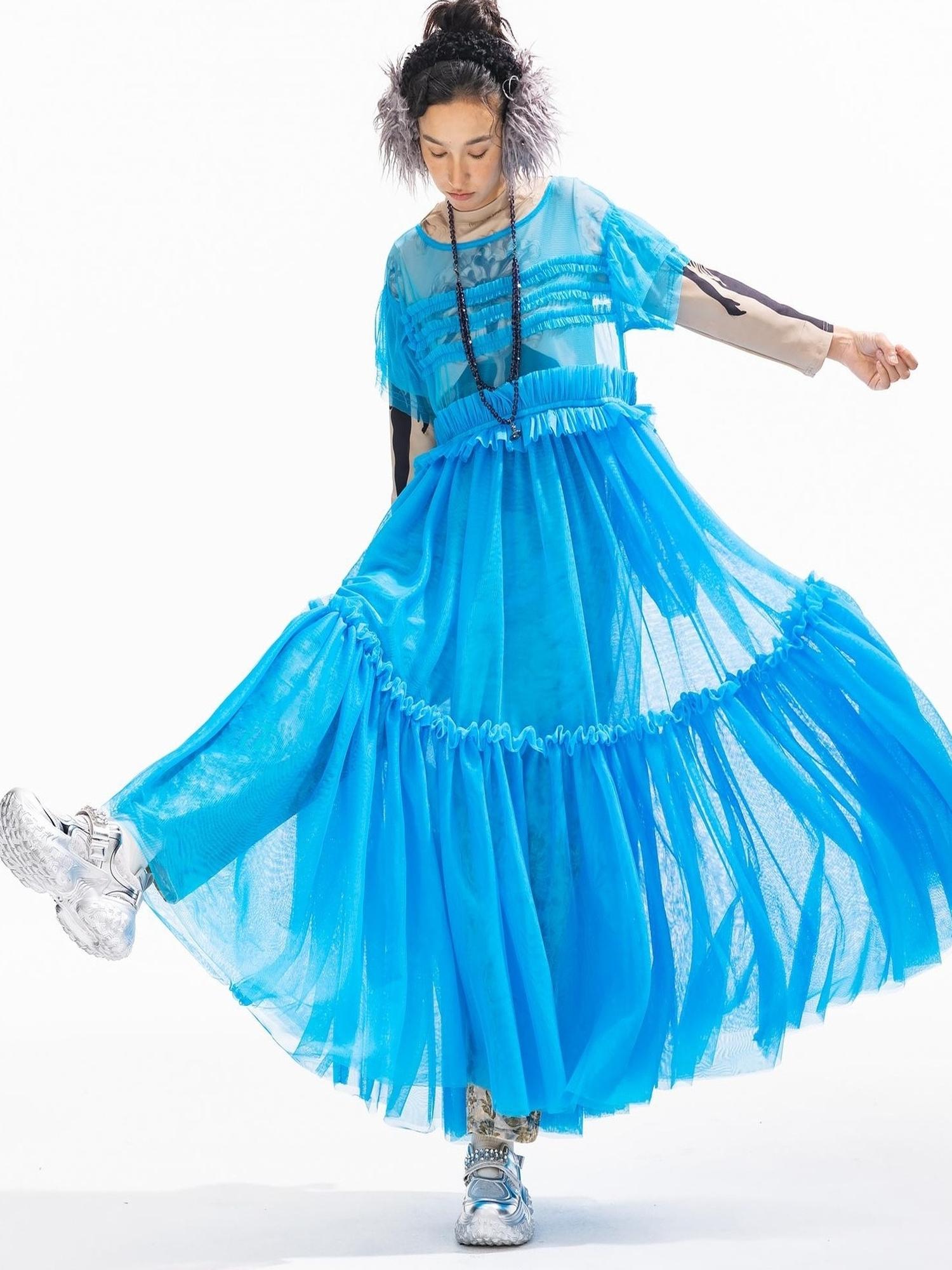 Sweet Mi Neptune S Ruffle Fairy Dress With Layered Suspenders