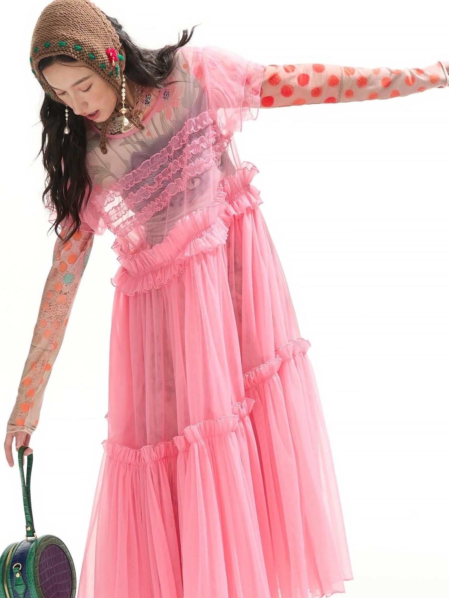 Sweet Mi Neptune S Ruffle Fairy Dress With Layered Suspenders