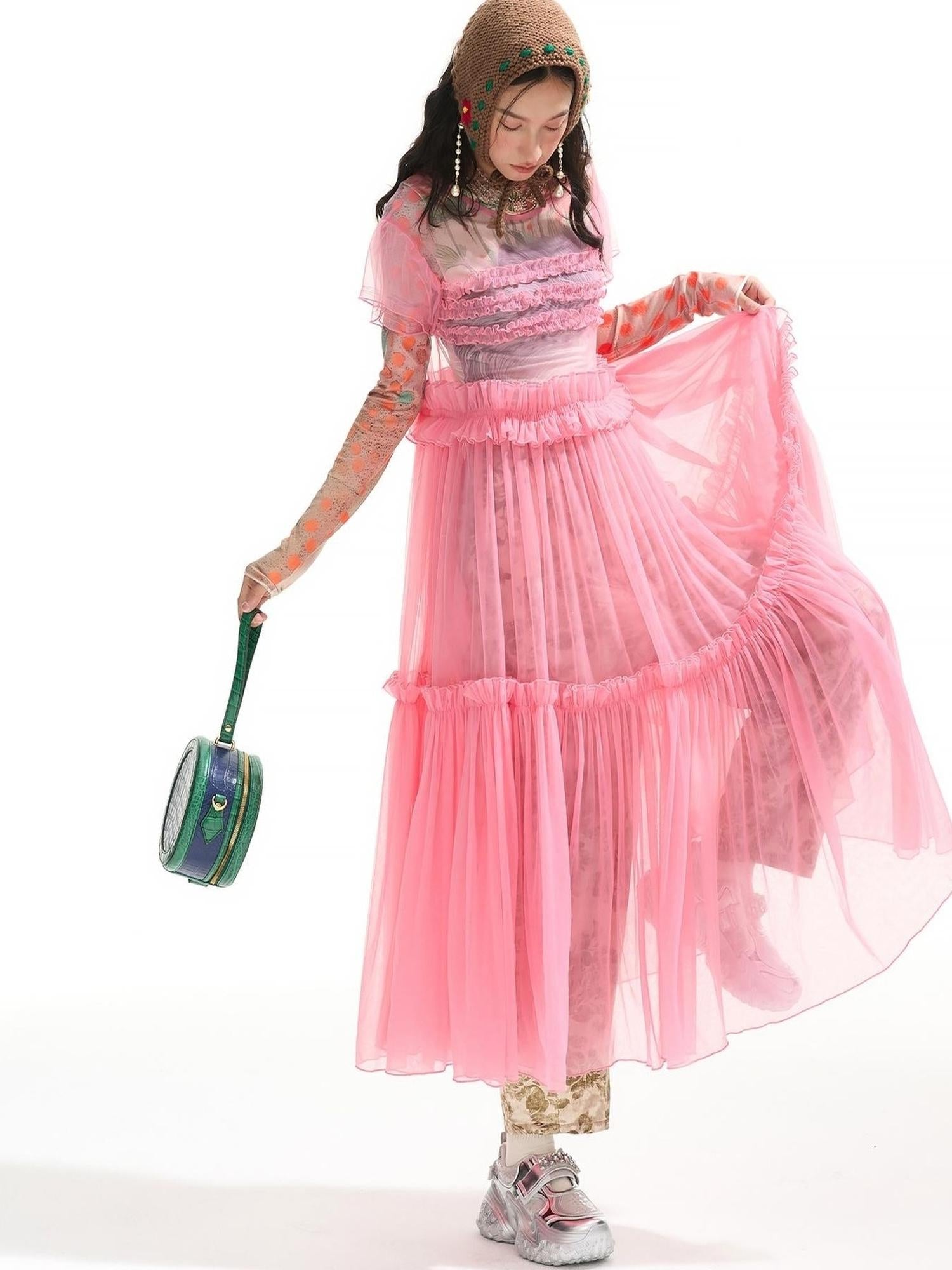 Sweet Mi Neptune S Ruffle Fairy Dress With Layered Suspenders