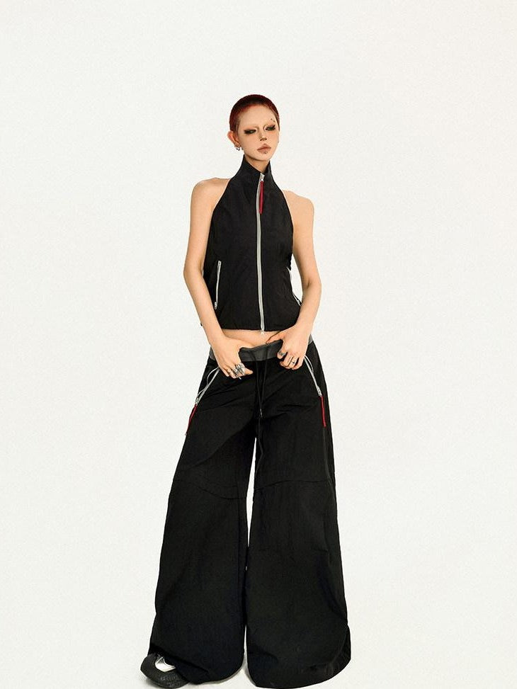 Nico Molly Backless Halter Utility Wide Leg Women&