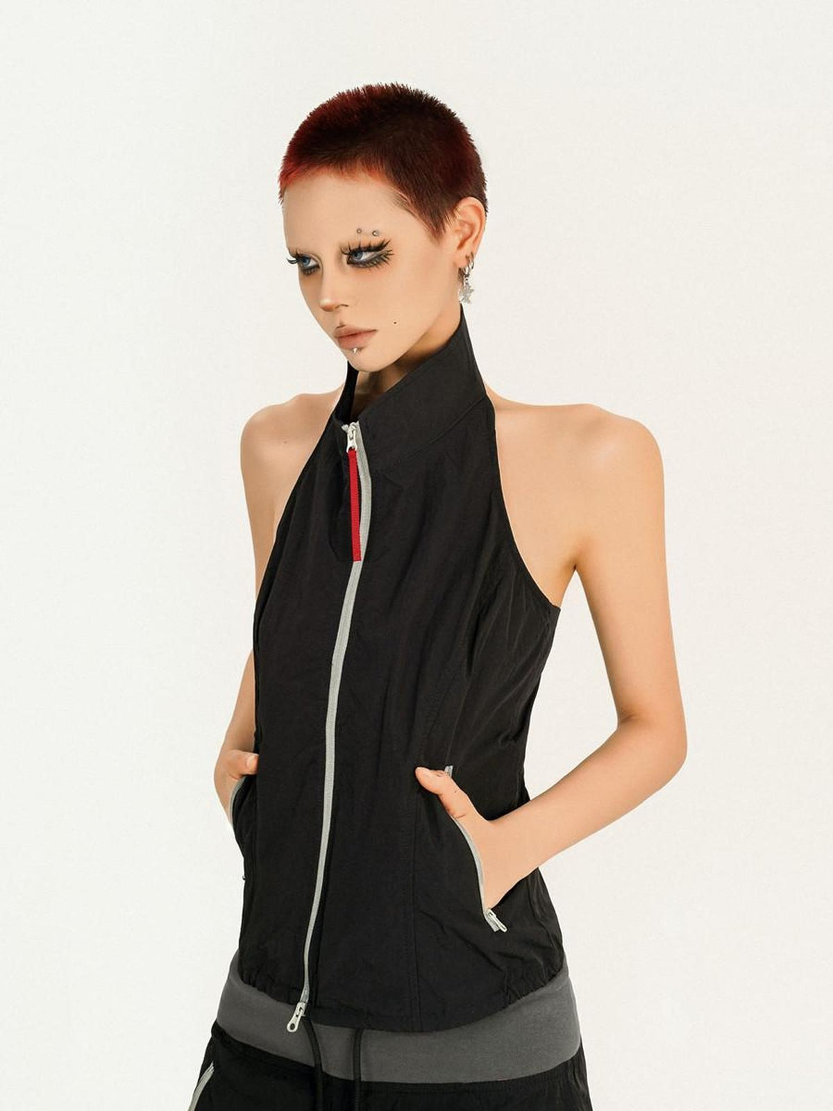 Nico Molly Backless Halter Utility Wide Leg Women&