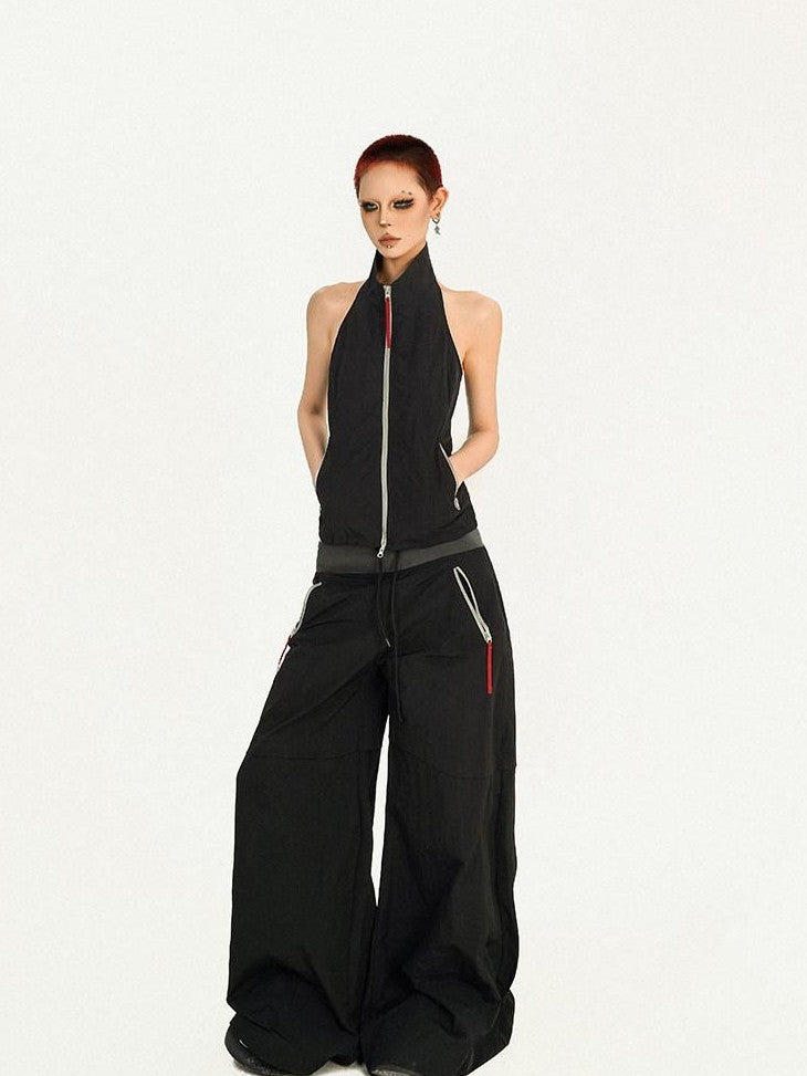 Nico Molly Backless Halter Utility Wide Leg Women&