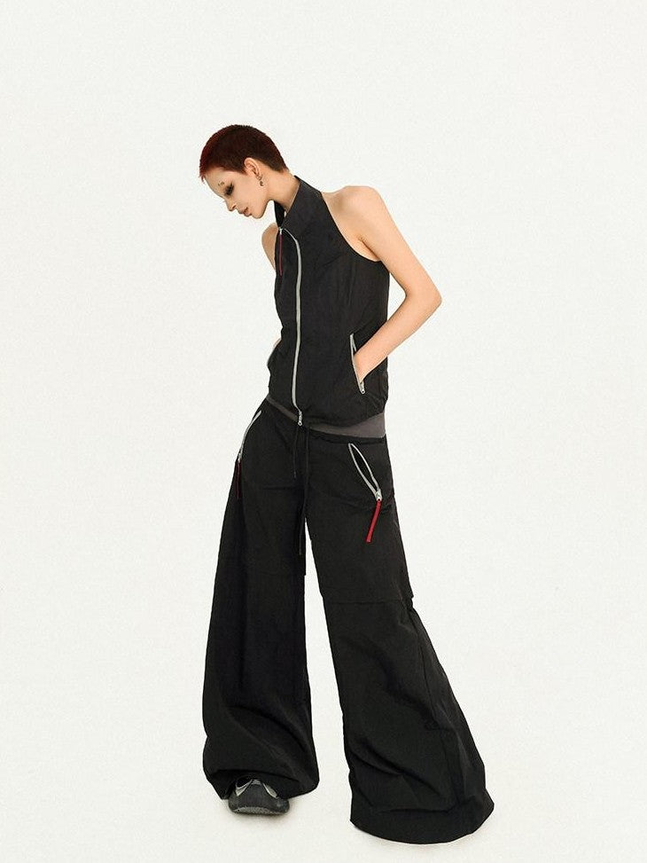 Nico Molly Backless Halter Utility Wide Leg Women&