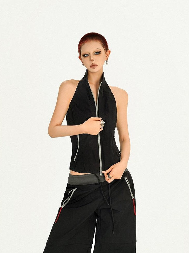 Nico Molly Backless Halter Utility Wide Leg Women&
