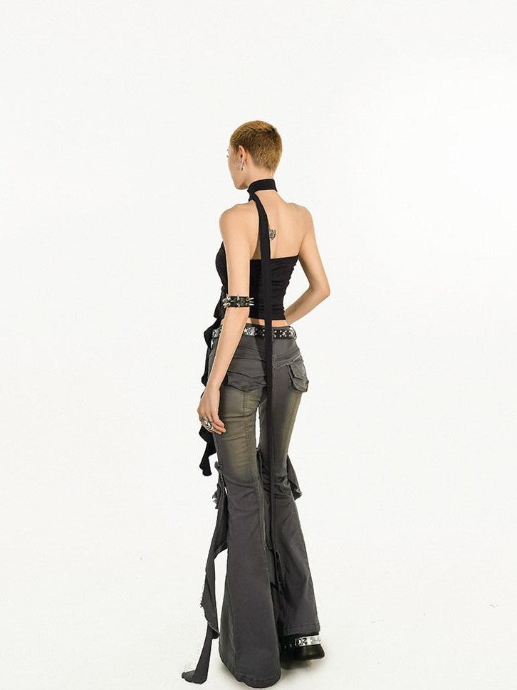 Nico Molly Black Dark Gothic Sexy Slim Fitted Niche Design Women&