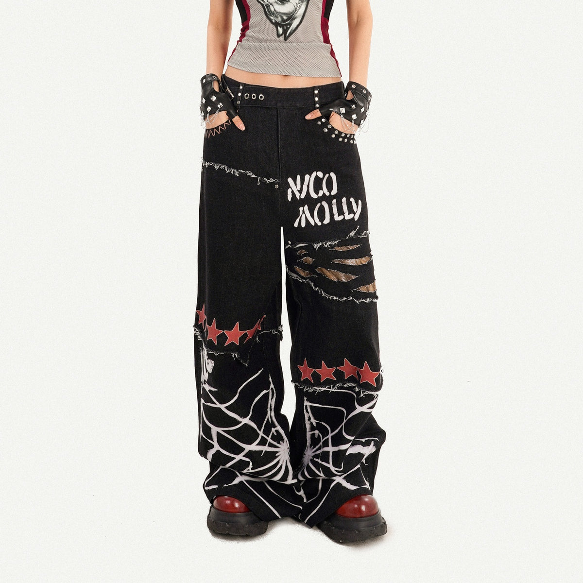 Nico_Molly_Black_Street_Ripped_Graffiti_Letter_Loose_Fit_Women&