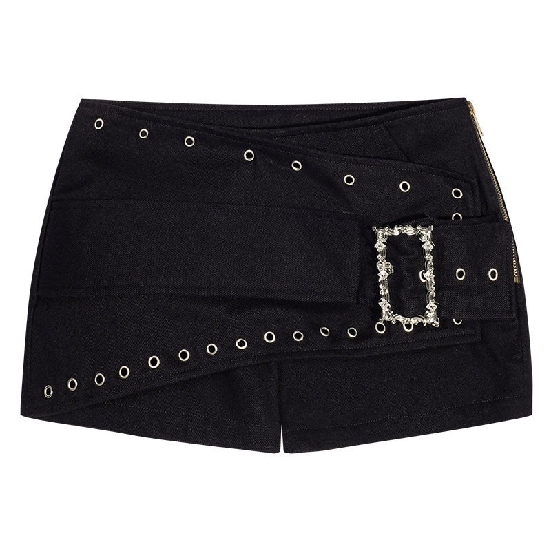 Nico_Molly_Black_Studded_Low_Waist_Zipper_Pocket_Slim_Women&