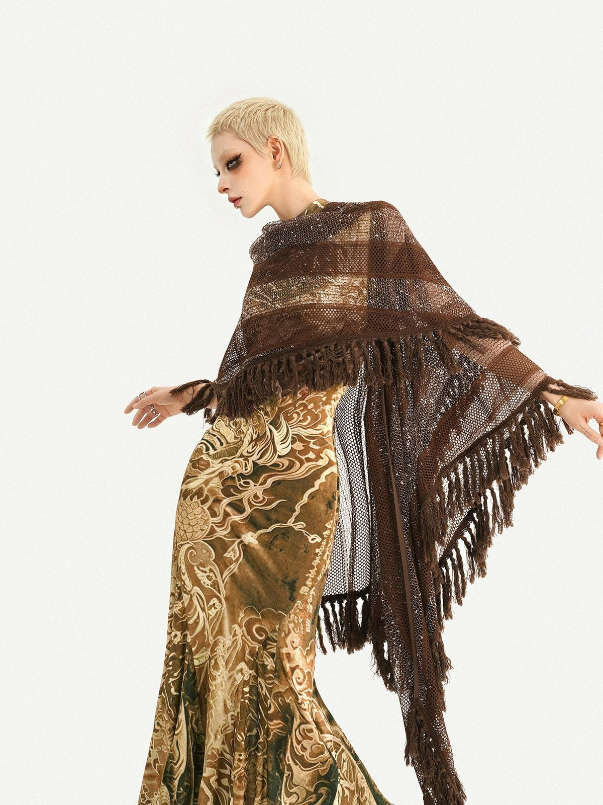 Nico Molly Brown Tassel Cutout Long Women&