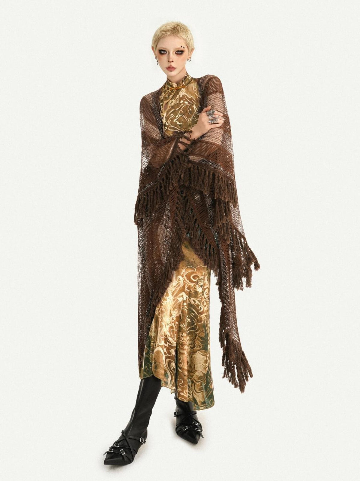 Nico Molly Brown Tassel Cutout Long Women&