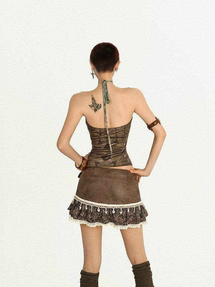 Nico Molly Cropped Lace Splice Slim Fit Bandeau Women&