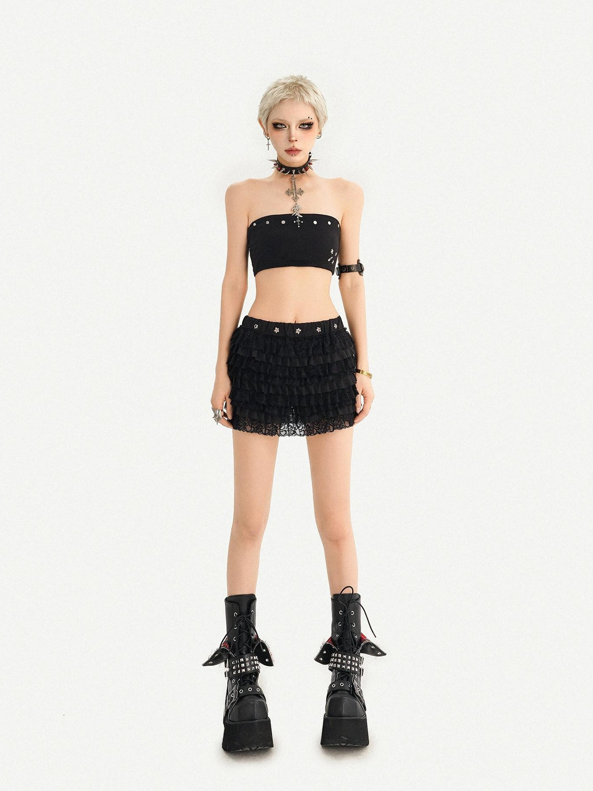 Nico Molly Dark Lace Spliced Low Waist Cake Style Women&