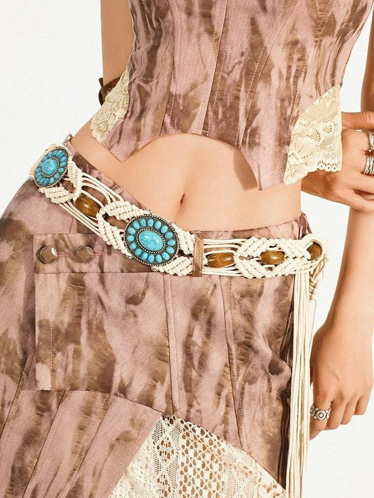 Nico Molly Forest Boho American Vintage Woven Agate Ethnic Romantic Women&