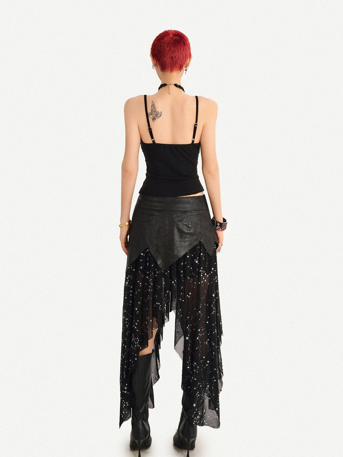 Nico Molly Gothic Mesh Asymmetric Patchwork Women&