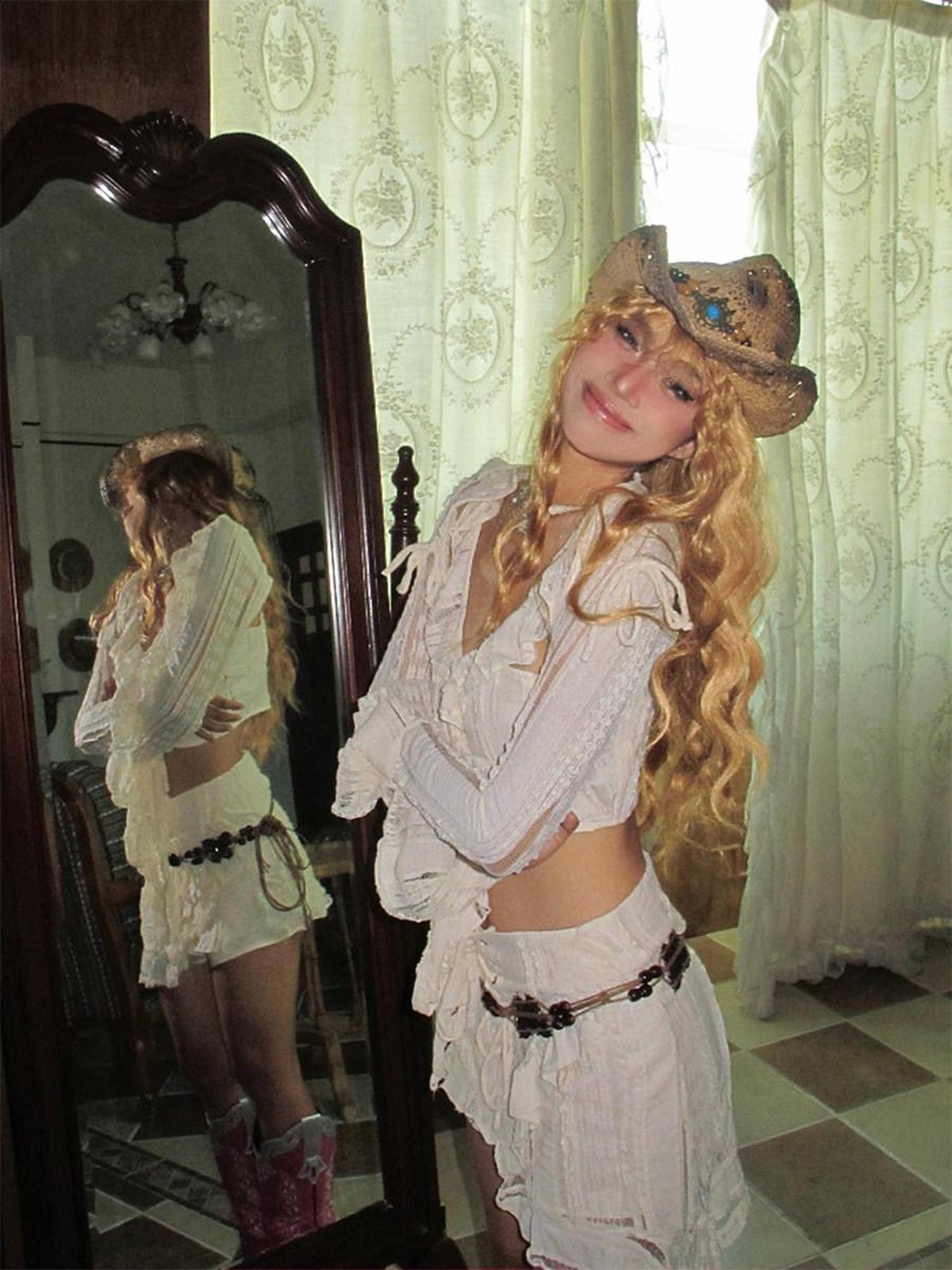 Nico Molly Leopard And Solid Wide Brim With Triangle Bandana Women&