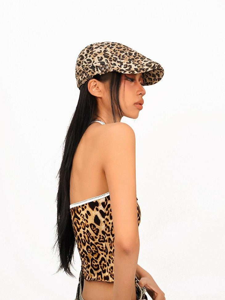 Nico Molly Leopard And Solid Wide Brim With Triangle Bandana Women&