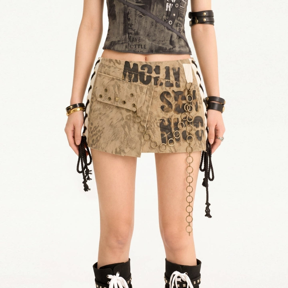 Nico_Molly_Leopard_Print_Distressed_Metal_Chain_Low_Waist_Cargo_Women&