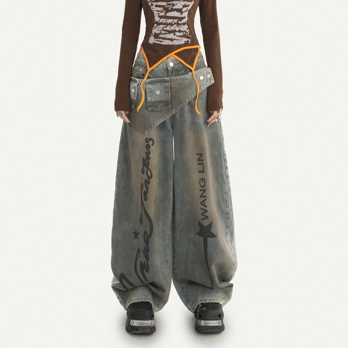 Nico_Molly_Lettering_Curved_Cut_High_Waist_Women&