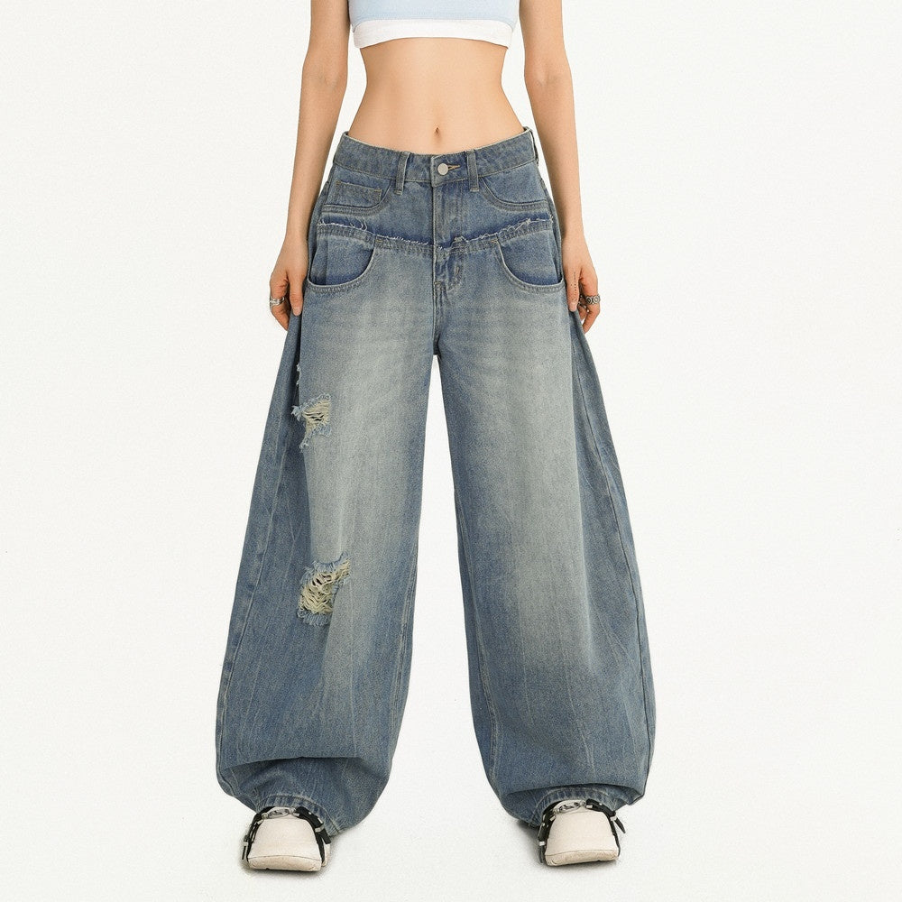 Nico_Molly_Light_Blue_Ripped_Embroidered_High_Waist_Long_Women&