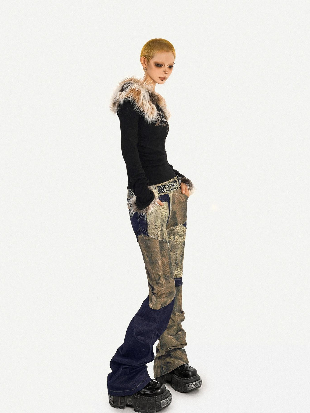 Nico Molly Rebel Wasteland Artistic Patchwork Vintage Print Women&