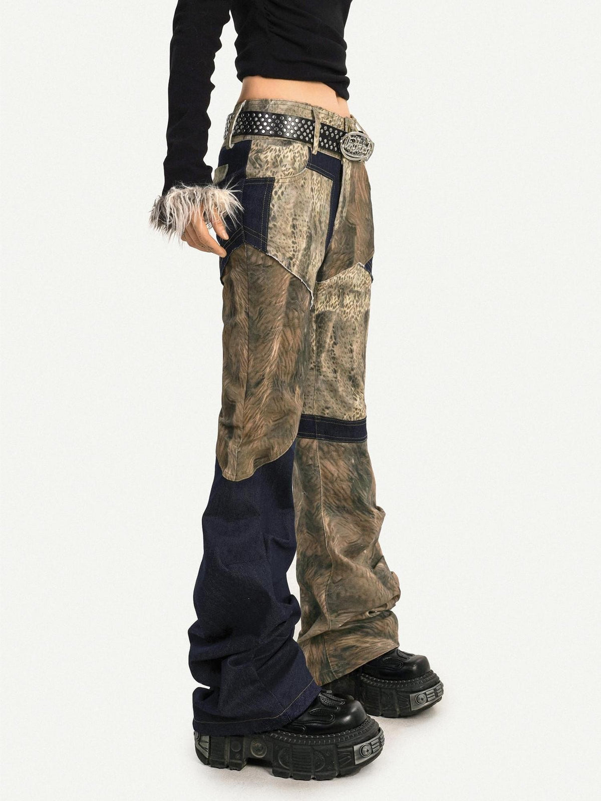 Nico Molly Rebel Wasteland Artistic Patchwork Vintage Print Women&