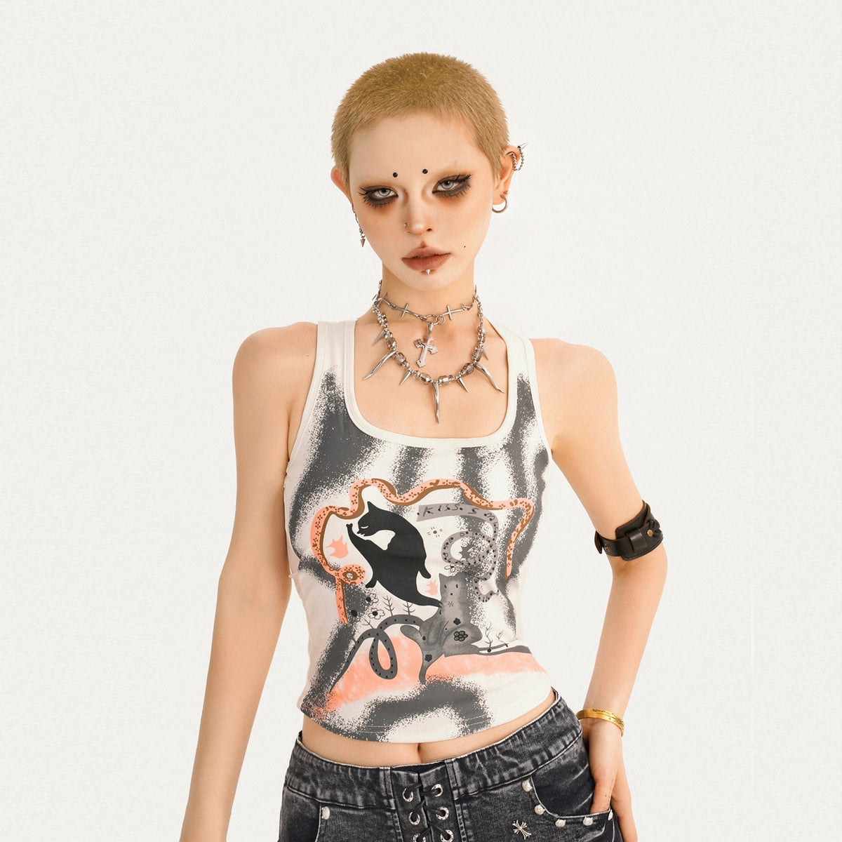 Nico_Molly_Retro_Cat_Print_Punk_Edgy_U_Neck_Slim_Cropped_Women&