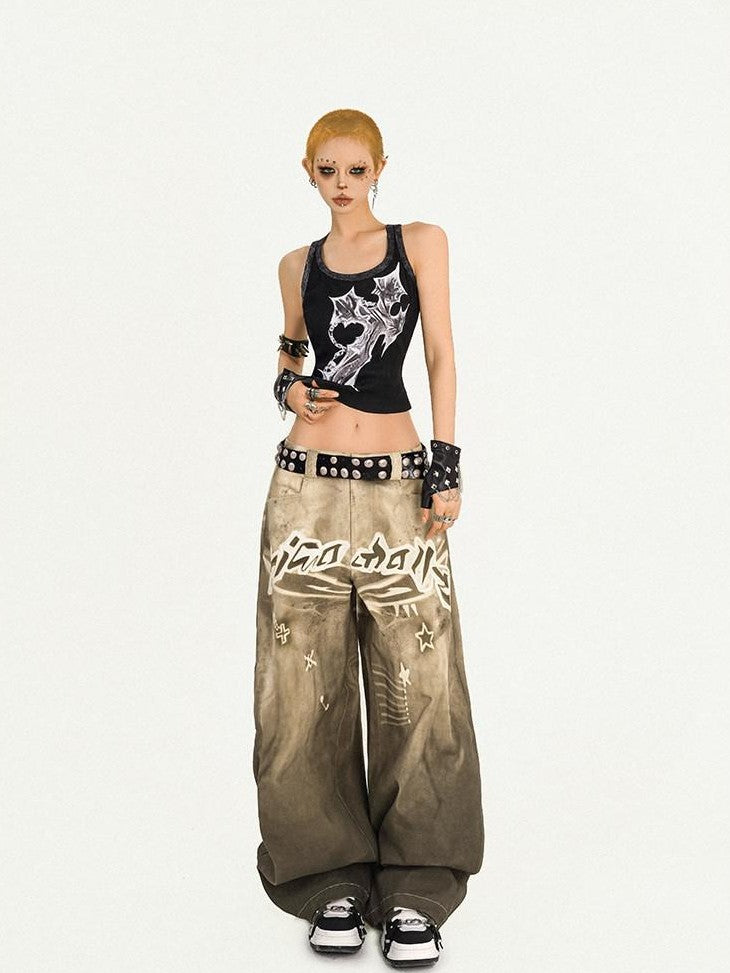 Nico Molly Retro Hip Hop Letter Print Women&