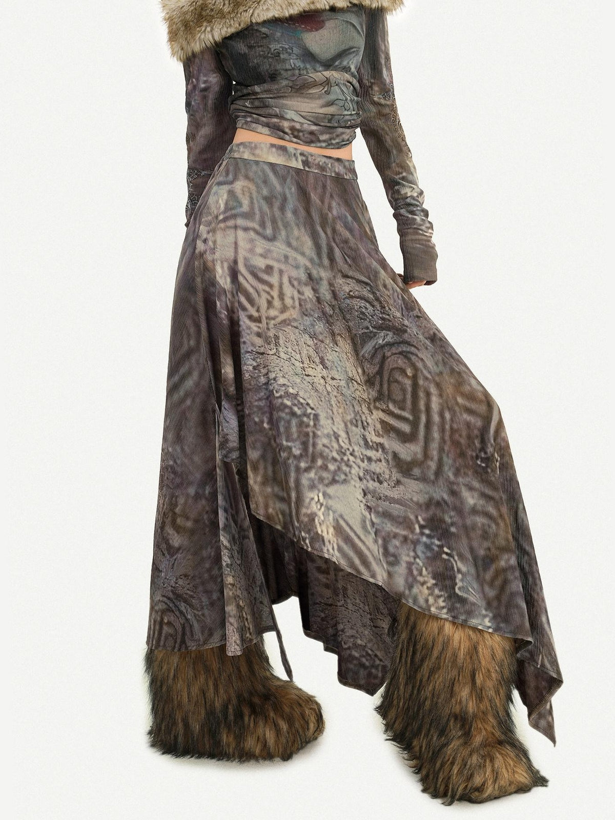 Nico Molly Retro One Shoulder Printed Women&