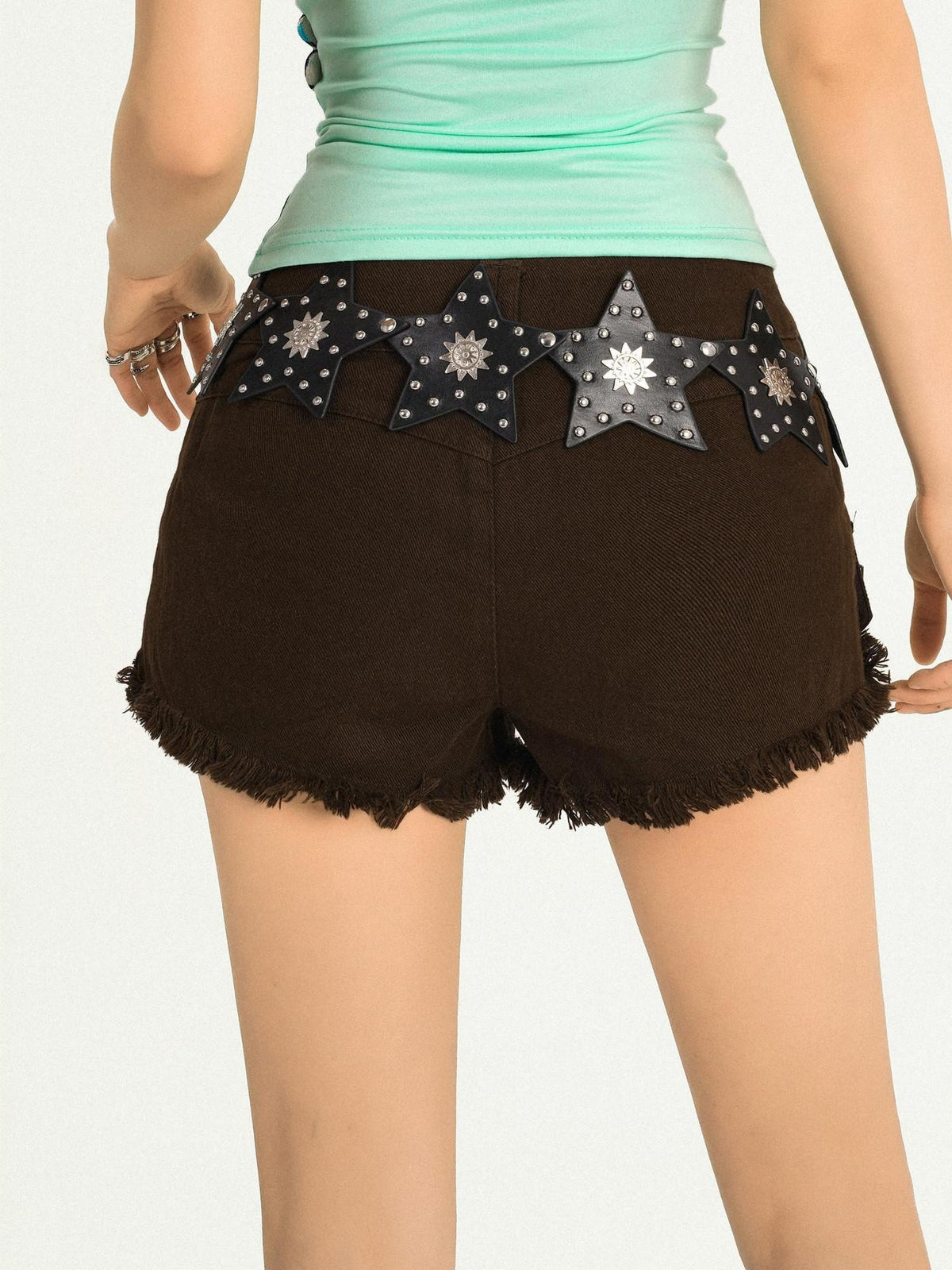 Nico Molly Retro Pentagram Studded Punk Street Women&