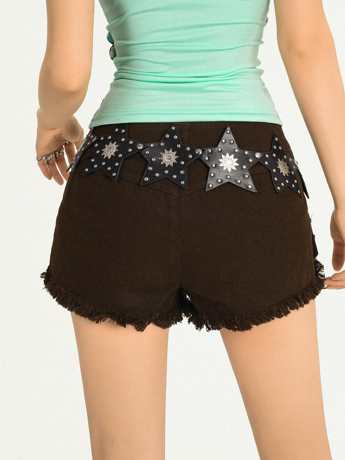 Nico Molly Retro Pentagram Studded Punk Street Women&