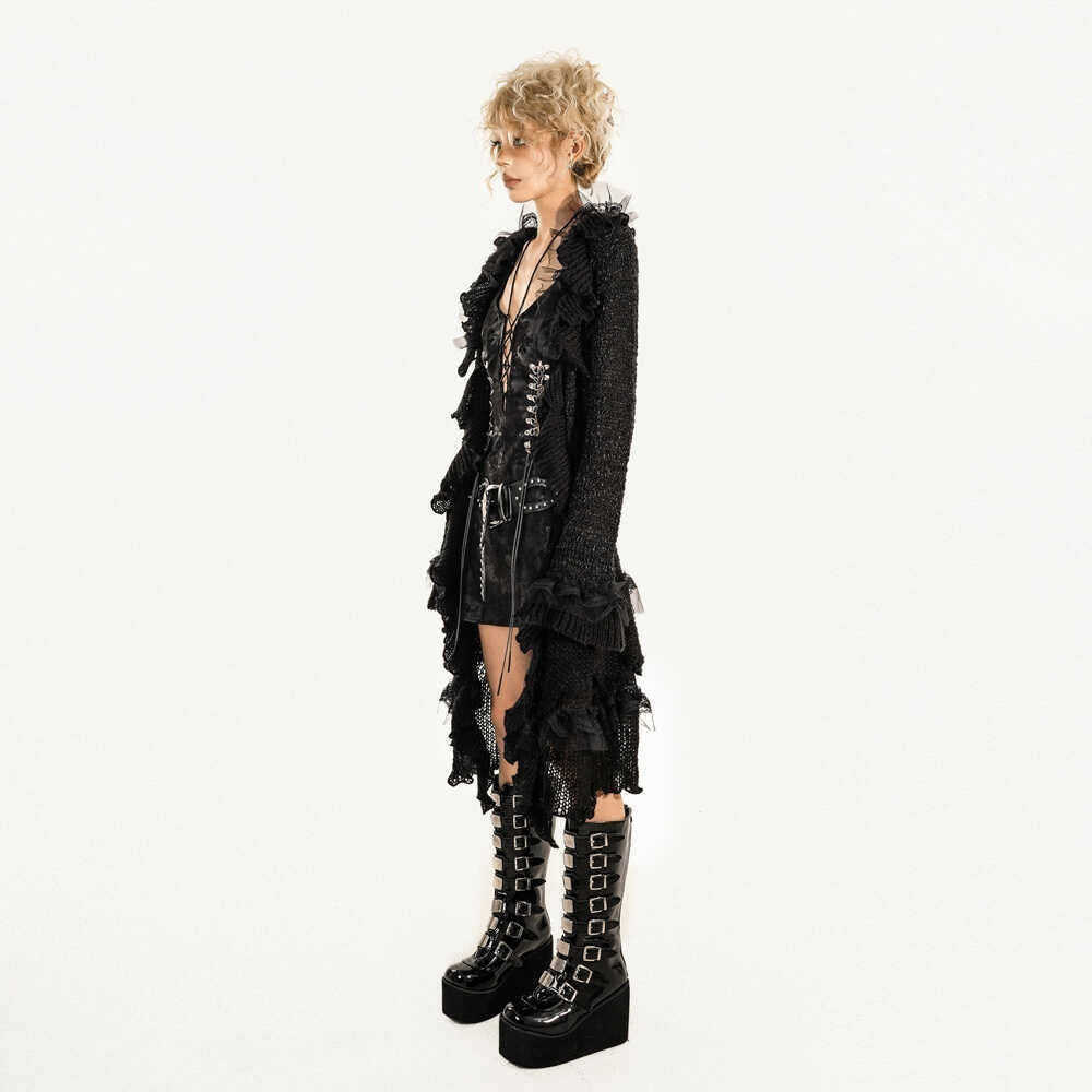 Nico_Molly_Sexy_Lace_Up_Waist_Cinch_Midlength_Round_Neck_Women&