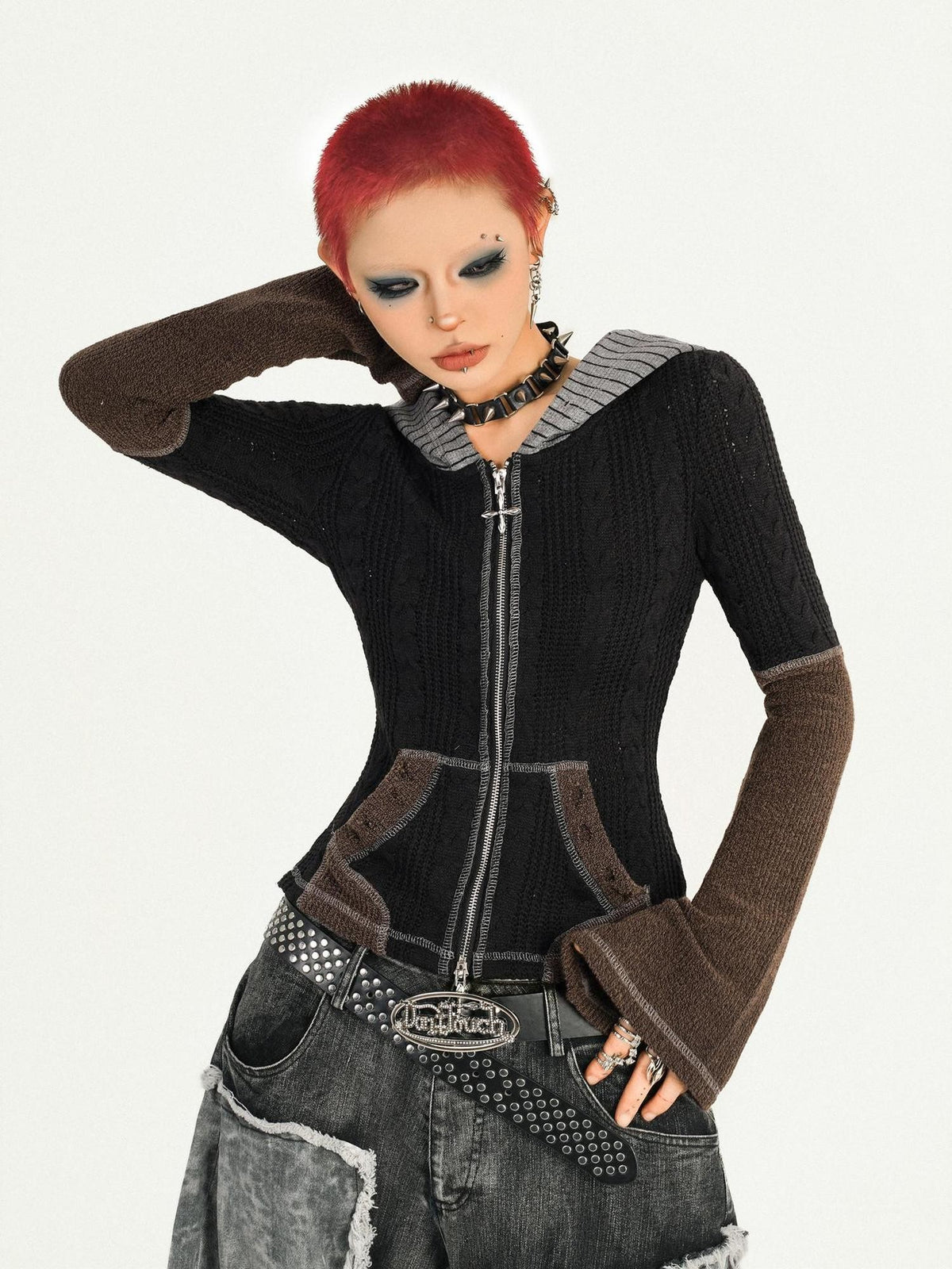 Nico Molly Wasteland Retro Colorblock Hooded Slim Women&
