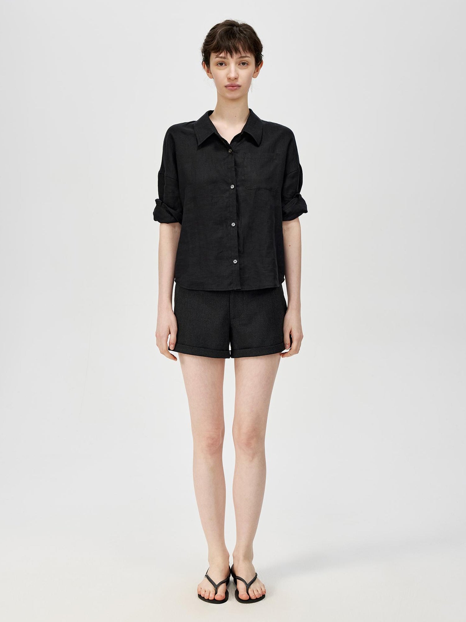 Northbutsouth A Line Mini Shorts With Adjustable Metal Waist