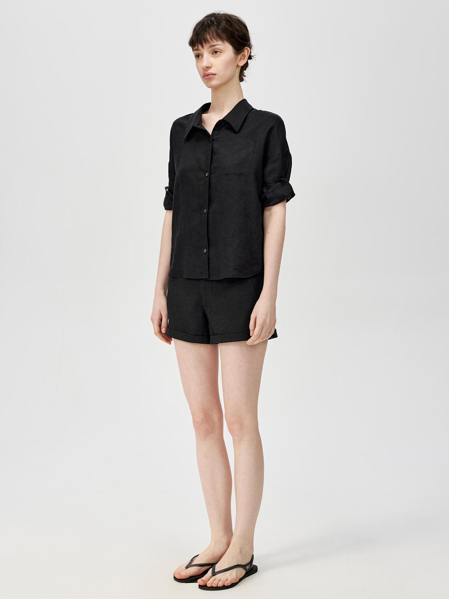 Northbutsouth A Line Mini Shorts With Adjustable Metal Waist