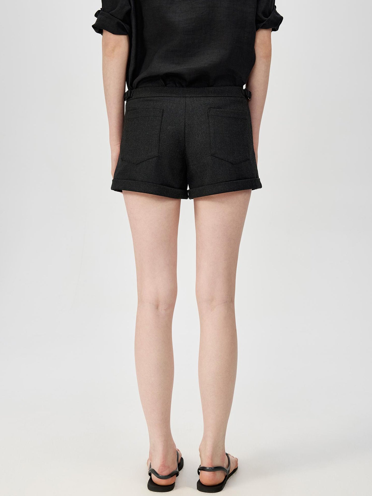 Northbutsouth A Line Mini Shorts With Adjustable Metal Waist