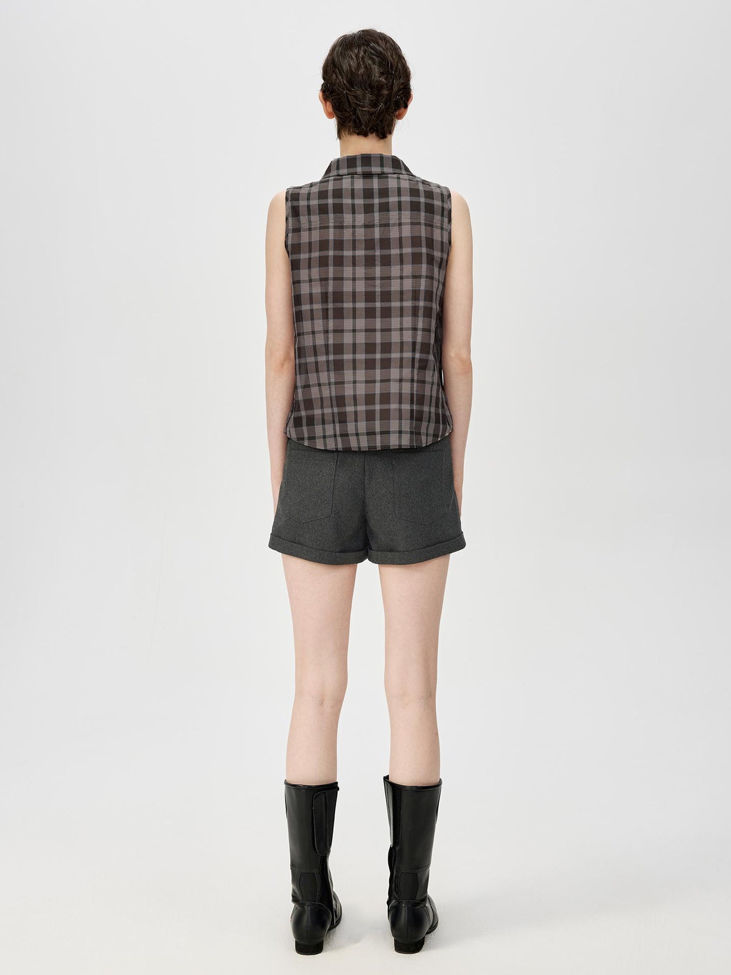 Northbutsouth A Line Mini Shorts With Adjustable Metal Waist