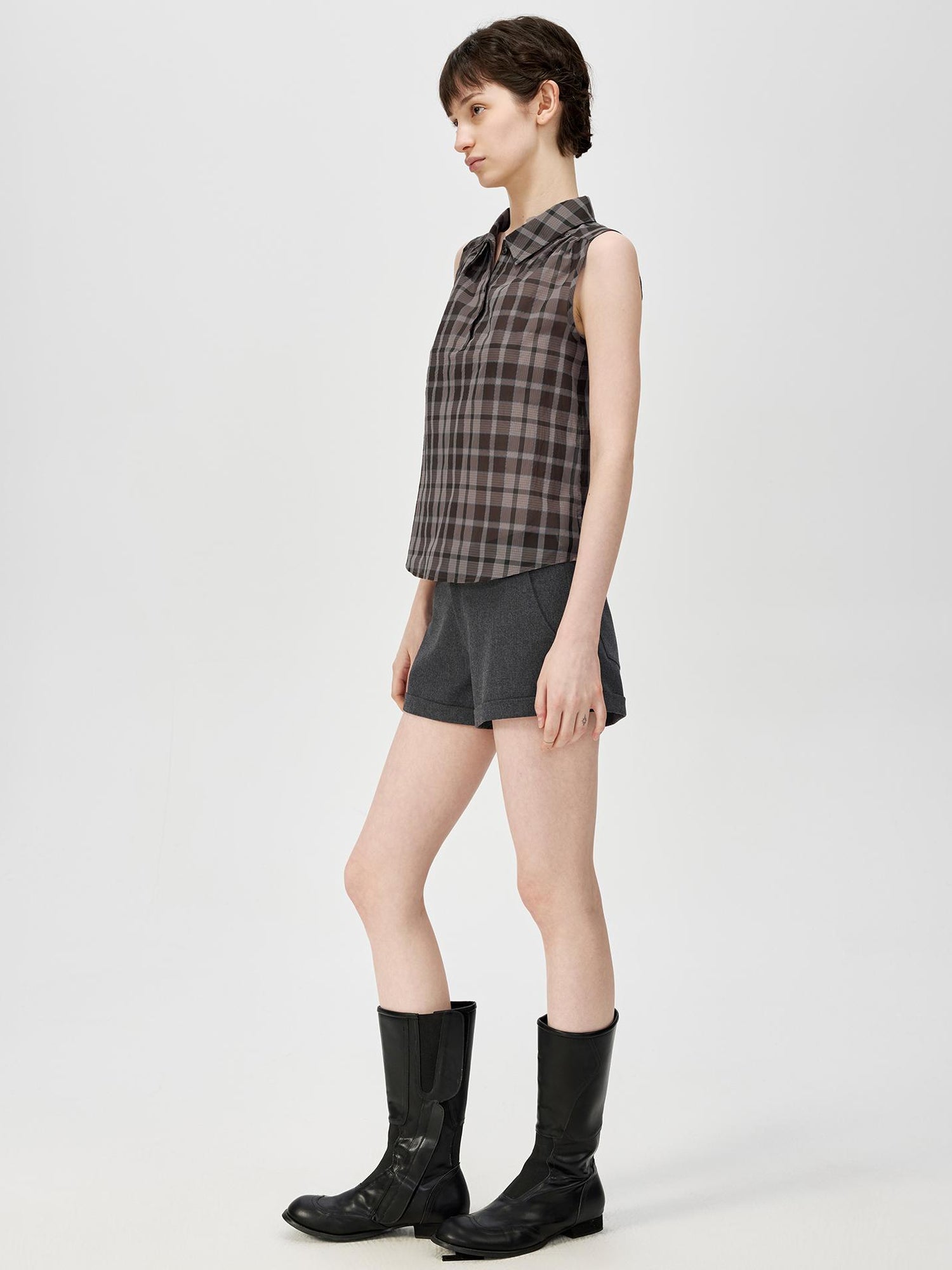 Northbutsouth A Line Mini Shorts With Adjustable Metal Waist