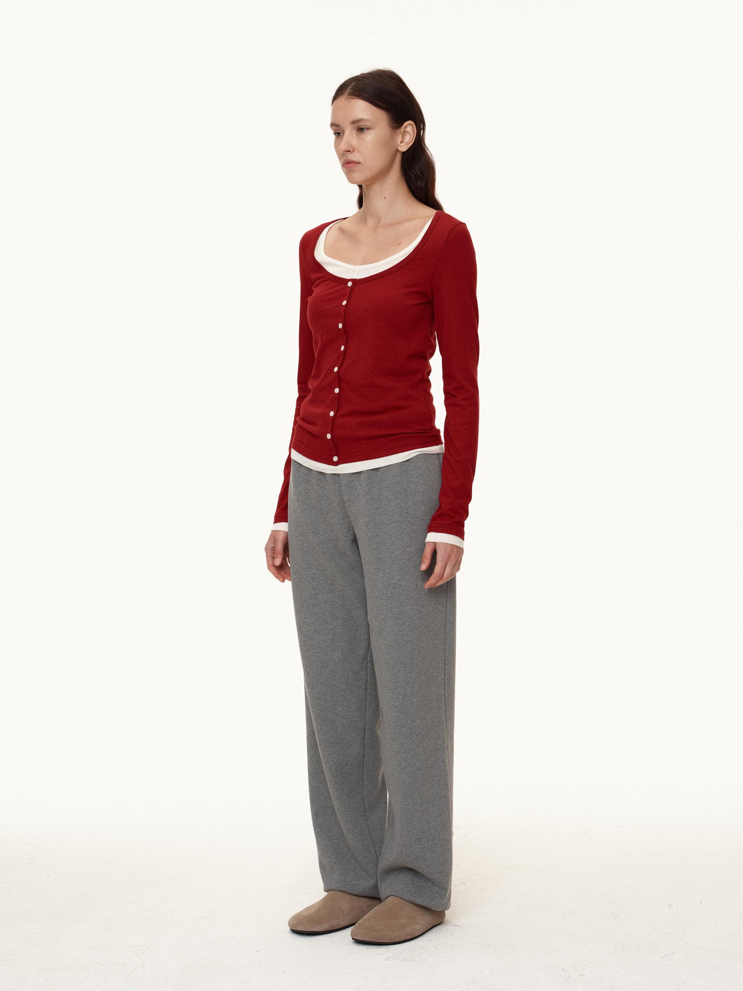 Northbutsouth Adjustable Cuff Jogger Pants Soft Cotton Casual Sweatpants In Grey Beige